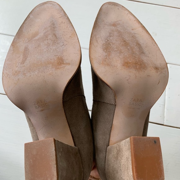 Zara Suede Leather Ankle Boots 39 - Picture 7 of 7
